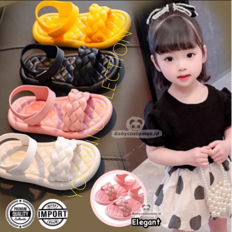 Sendal Anak Perempuan Jelly H.Y.S.New Import Model kepang