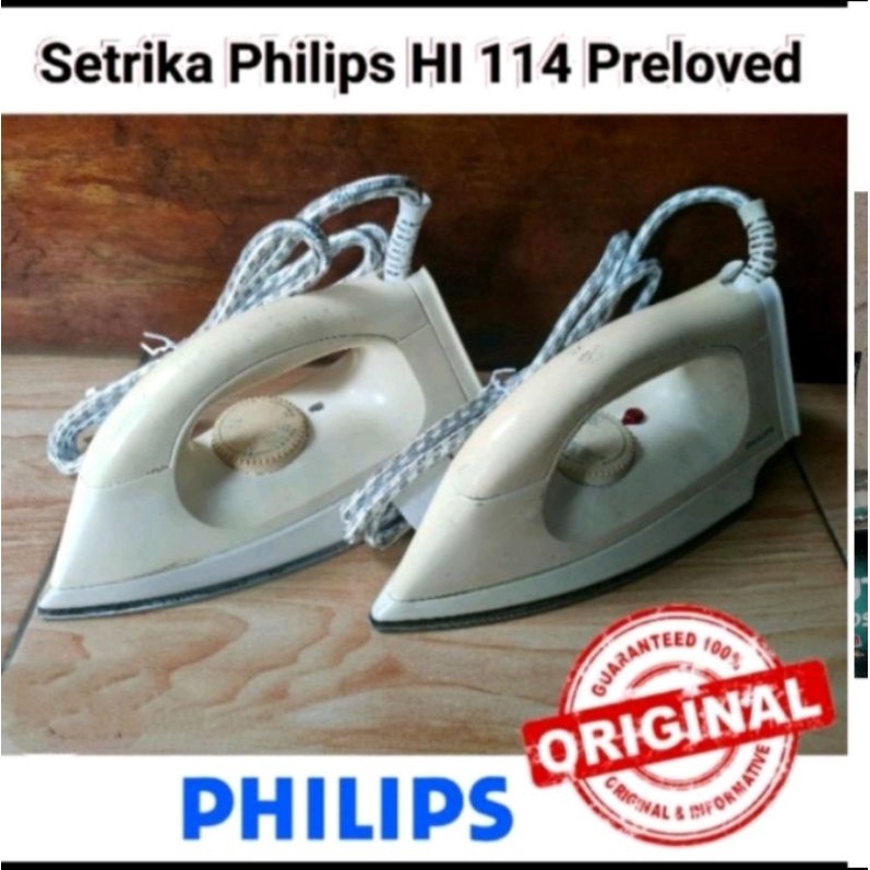 SETRIKA GOSOKAN PHILIPS TIPE HI 114 PUTIH SECOND/BEKAS BERKUALITAS