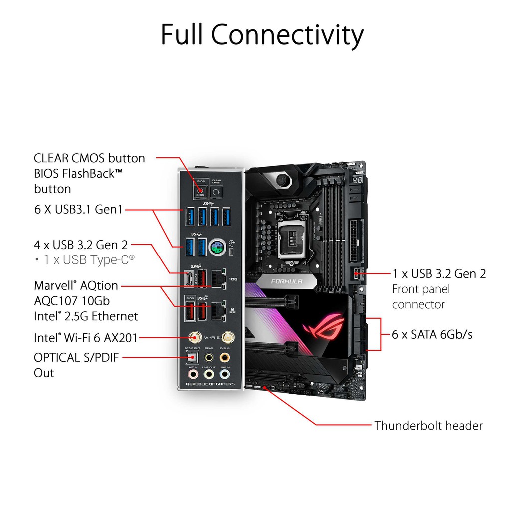 MOTHERBOARD INTEL ASUS ROG MAXIMUS XII FORMULA Z490 LGA 1200 ATX