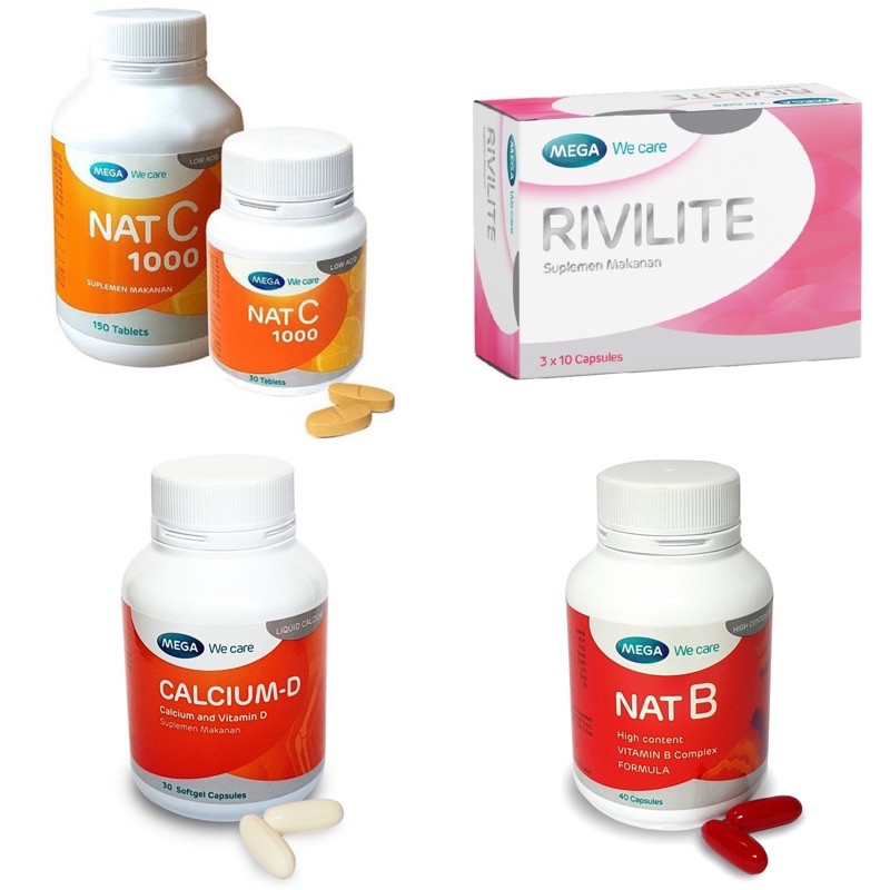 MEGA WE CARE NAT C 1000 ORIGINAL BPOM / THAILAND - MEGA WE CARE NAT B / CALCIUM D / RIVILITE