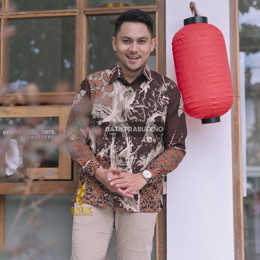 UPASANTA KEMEJA BATIK PRIA LENGAN PANJANG KAIN ATASAN COUPLE BAJU COWO COWOK JUMBO MODERN PREMIUM RE