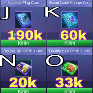Battle Emote, National Flag Card, Squad Name Change Card