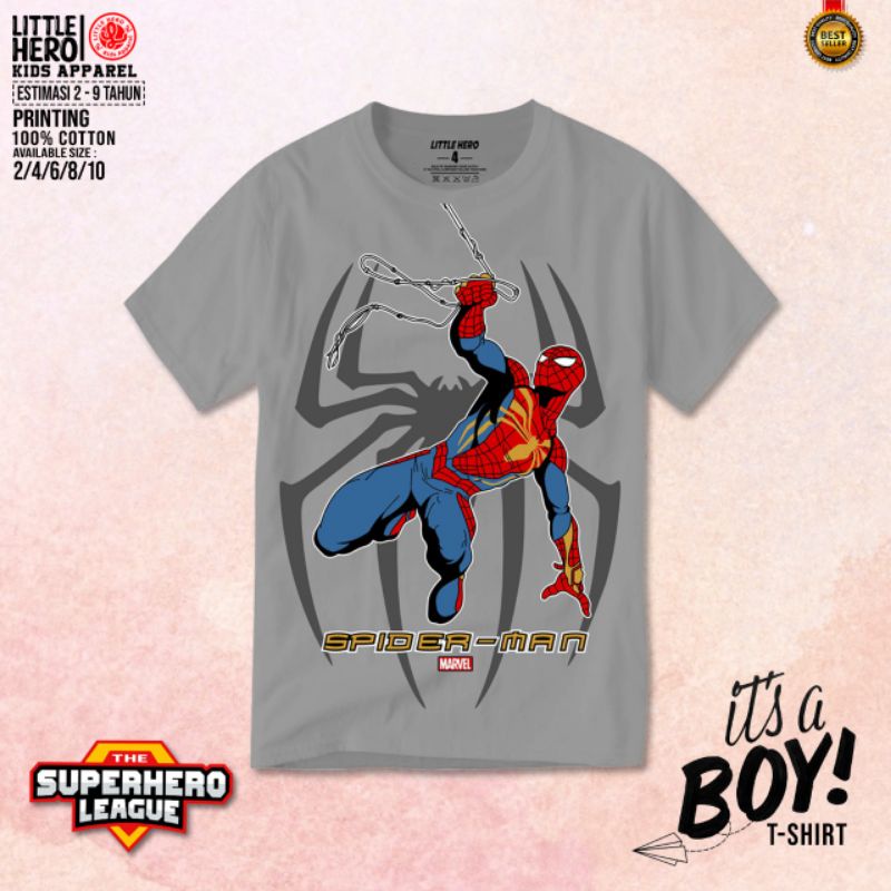 PILIH MOTIF Kaos Anak Superhero League By LITTLE HERO 2-9 Tahun