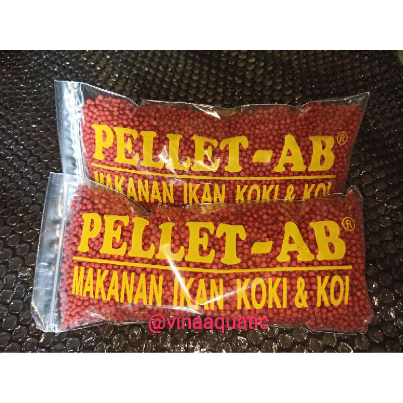 PELLET AB 2mm 200gram PELET PAKAN IKAN KOI KOKI MAS LELE DAN IKAN TERNAK murah