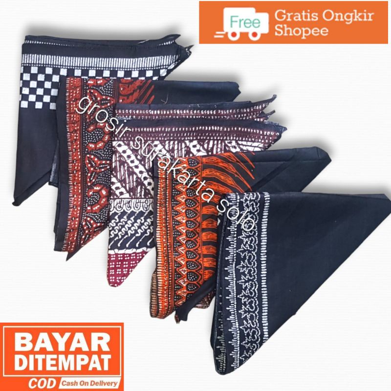 Iket Kepala Batik Segitiga - Udeng Ikat Segitiga Motif Batik - Ikat kepala Jawa Tengah/Udeng Jaranan