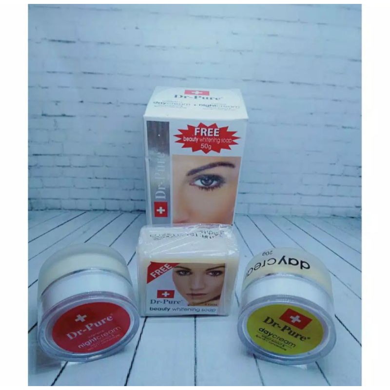 Paket Cream Whitening BOPM pemutih siang dan malam - Cream Dr.Pure Set