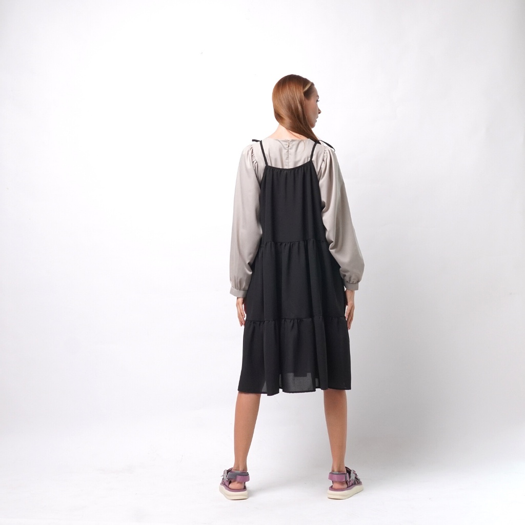 Basic Midi Dress Flossy - Nyaman dan Stylish - All Size