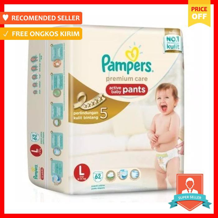 Murah Pampers Popok Celana Premium Care Pants L62 / L 62 / L 62