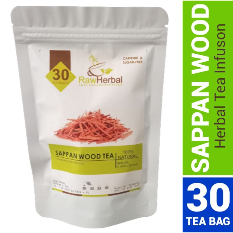 Sappan Wood Tea : Teh kayu Secang Pure 100% Original Isi 30 Tea Bag