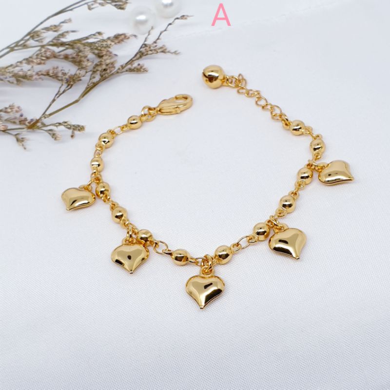 gelang fashion love gold import tdk karat 18cm