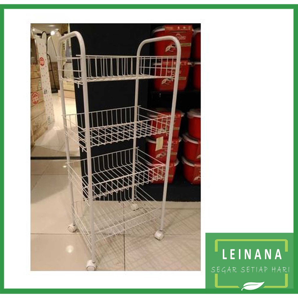 Rak INFORMA 4 susun / rak 4 Tingkat RAK BUAH troli dengan roda / TROLEY BERODA