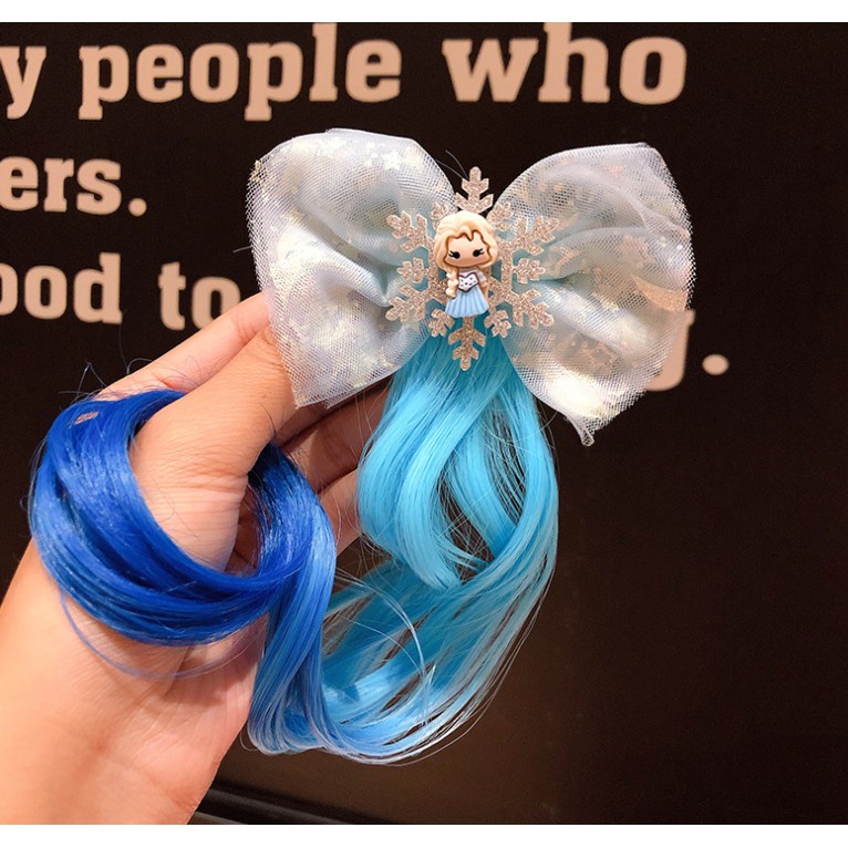 Jepit Rambut Unicorn Frozen Model Rambut Palsu Wig Anak Perempuan