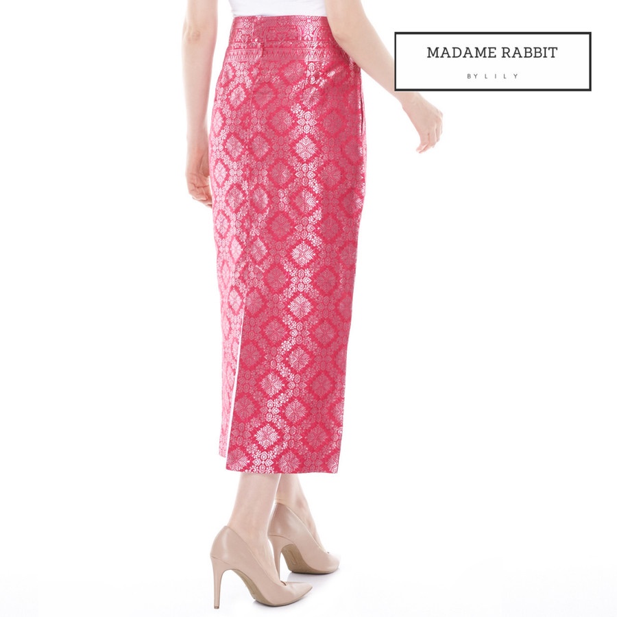 MADAME RABBIT / Rok Kebaya / Rok Batik Songket Pink Fuschia Jahit Butik Furing Rapi / Rok Wanita /Ro