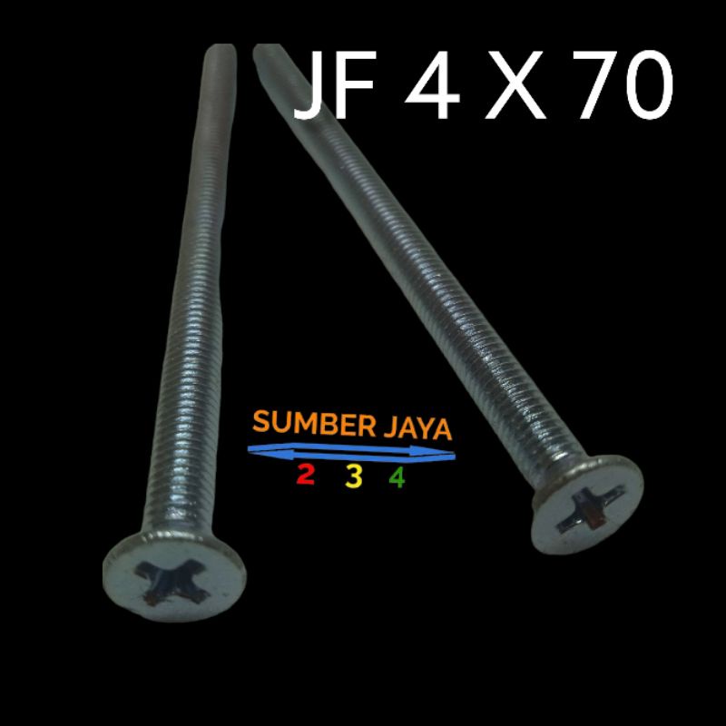 BAUT SEKRUP JF 4 X 70 / BAUT SEKRUP JF M4 ISI 50 PCS TERMURAH