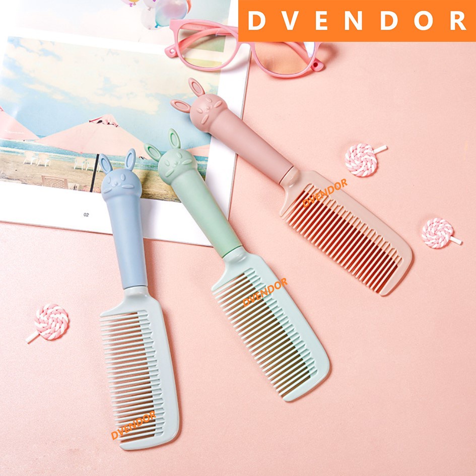 SISIR RAMBUT ANTI KUSUT PLASTIK KARTUN LUCU PASTEL HAIR COMB DEWASA ANAK HAIR BRUSH TRAVEL COMB