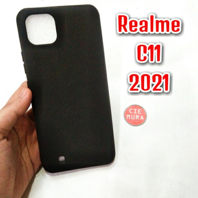 CIE Case Hitam Realme C11 2021 Black Matte Softcase Polos Lentur Slim Silikon HP