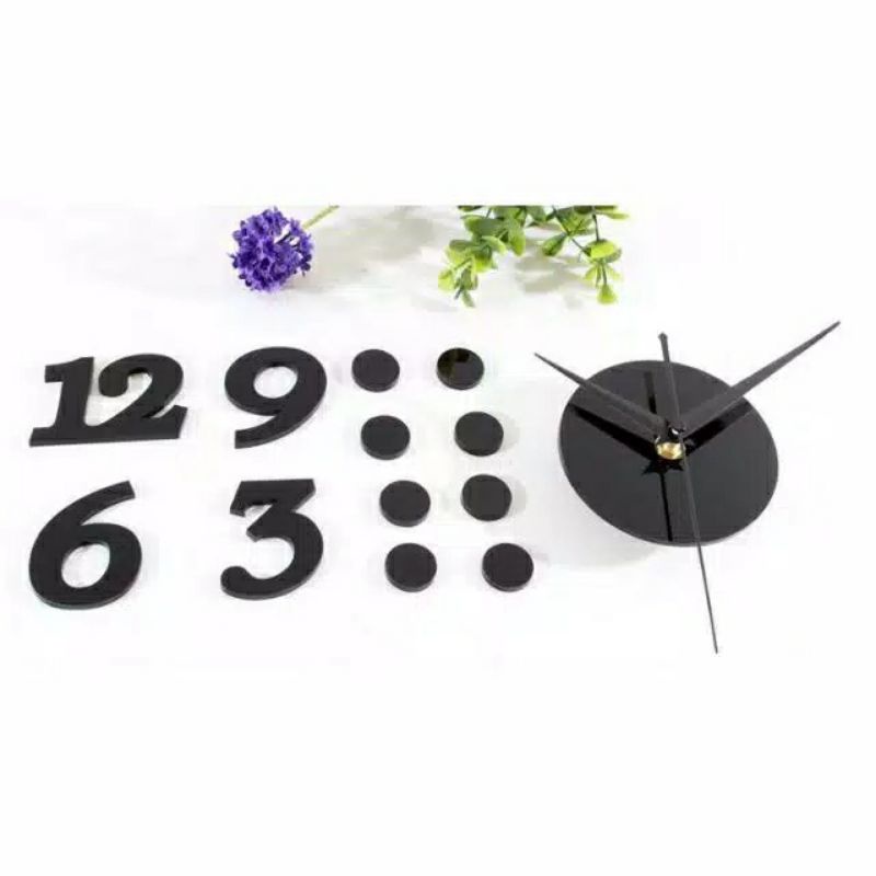 Jam dinding tempel besar DIY senyap analog 3D giant clock modern