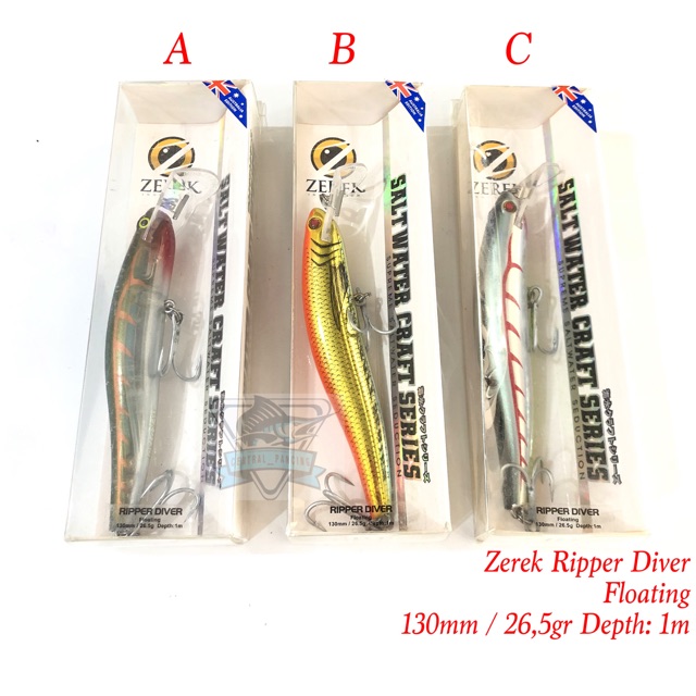 Umpan Zerek Ripper Diver 130mm 26,5gr Depth 1m