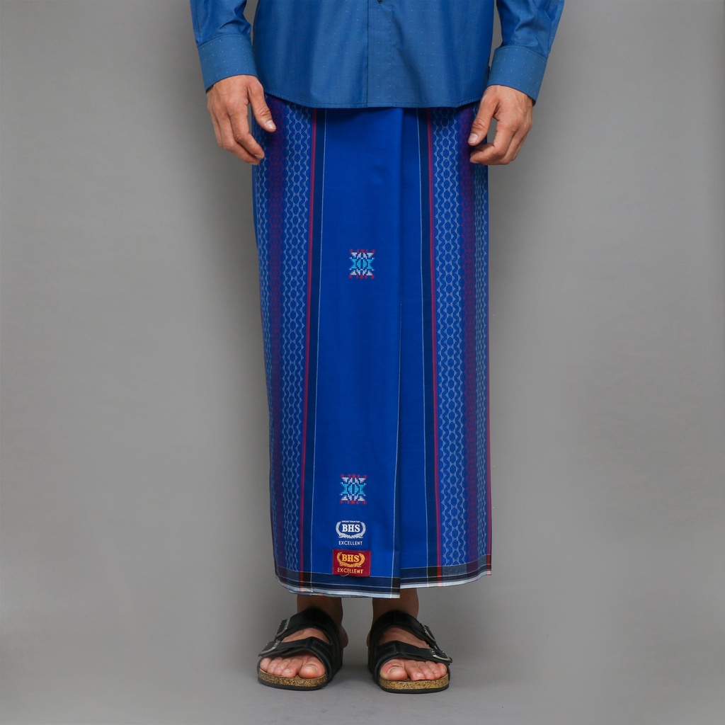 Sarung BHS Excellent Gold Motif SCF Biru Tua // BHS COD
