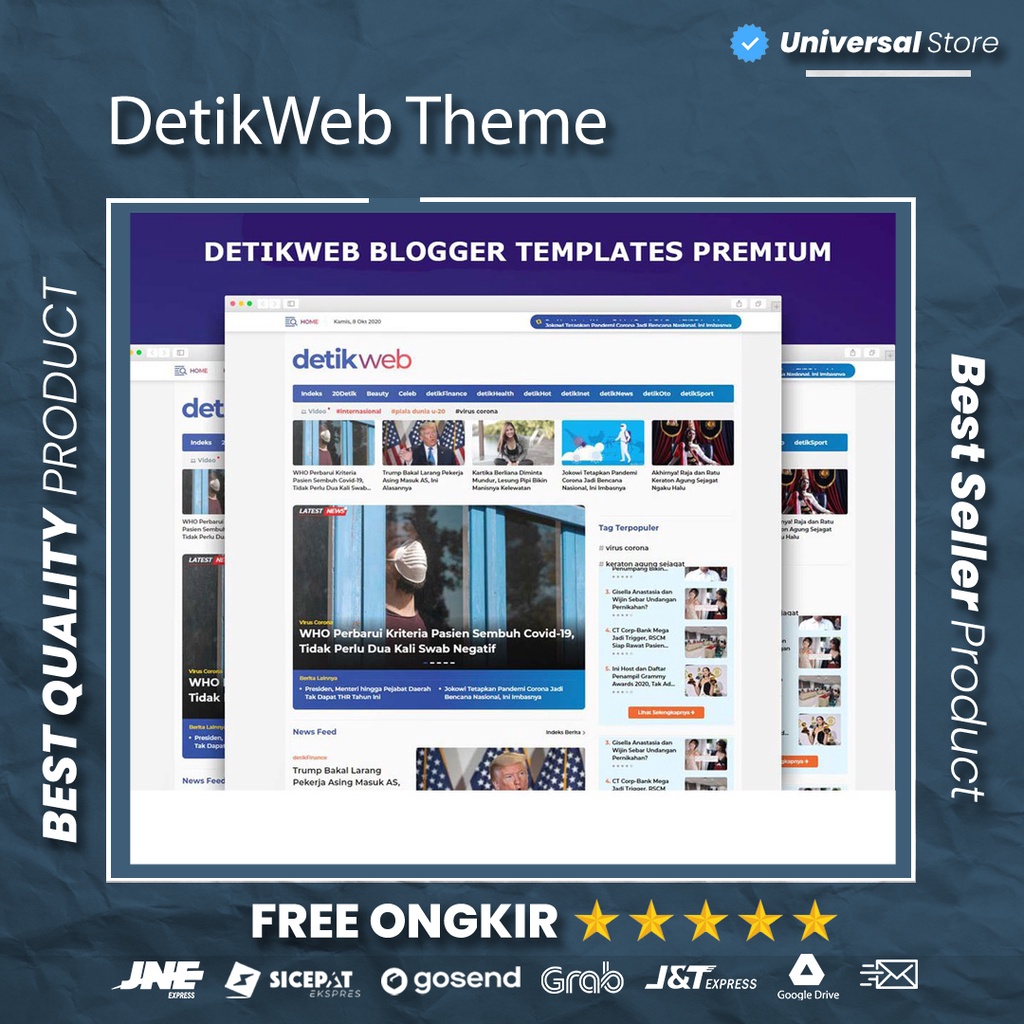 Template Blogger DetikWeb Blogger Mirip Detik Blogspot Lifetime Responsive Terbaru Tema