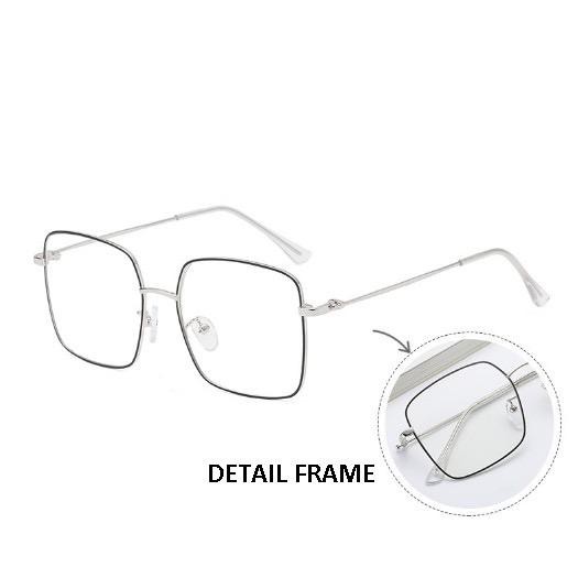 WBS Kacamata Anti Radiasi UV Persegi Kaca Mata Style Korea Bingkai Retro Frame Eyeglasses Murah KC012 (7825)-4