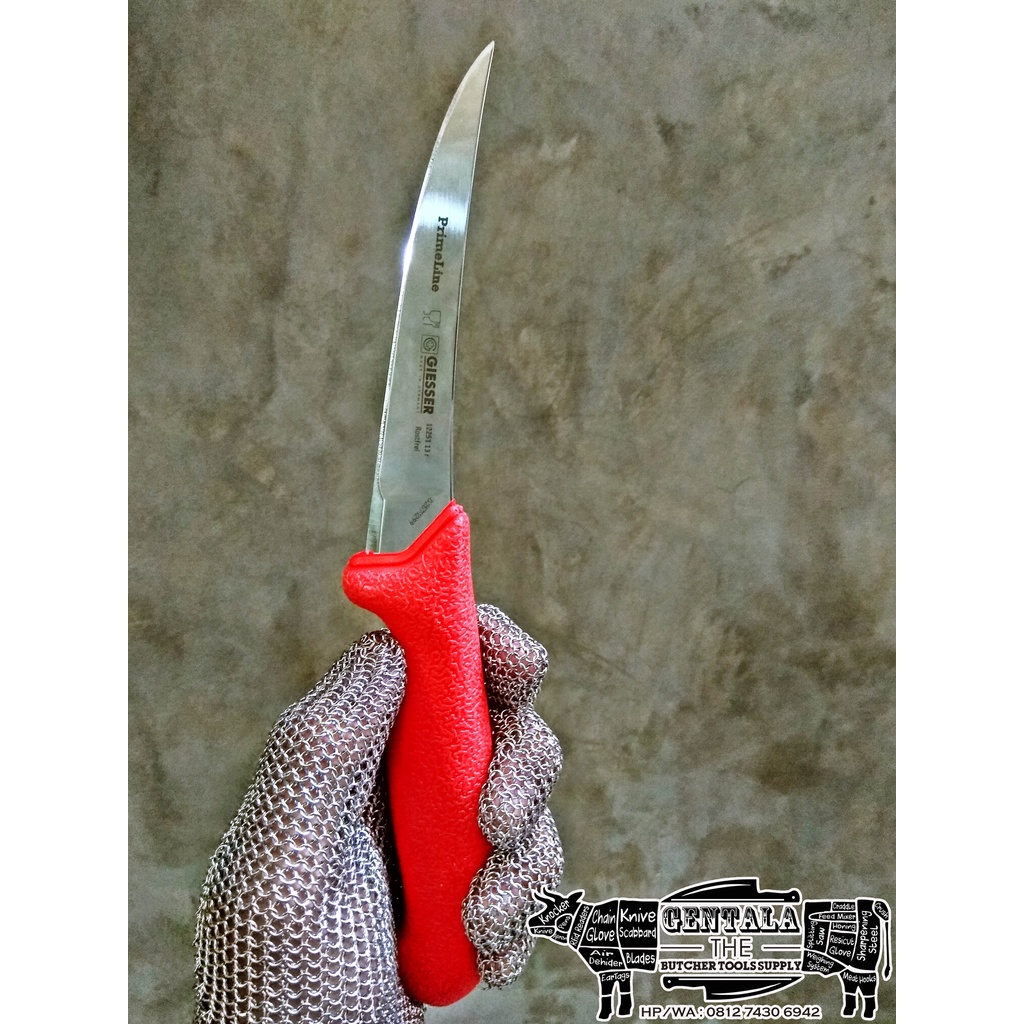 PISAU CURVED BONING/FILLET DAGING GIESSER 13CM PRIMELINE STIFF