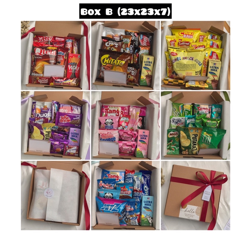 Snackbox/gift box [Include: packing + kartu ucapan]