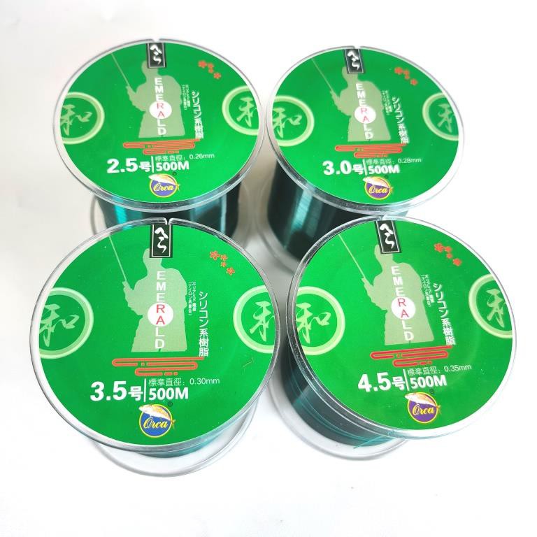 Senar Pancing Orca Emerald 0.26 0.28 0.30 0.35mm Panjang 500m Warna Hijau