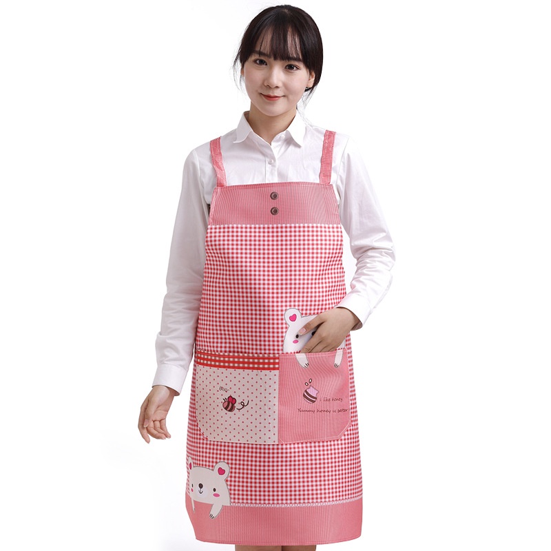 Apron Celemek Masak Barista Dapur Motif Beruang Waterproof CM010