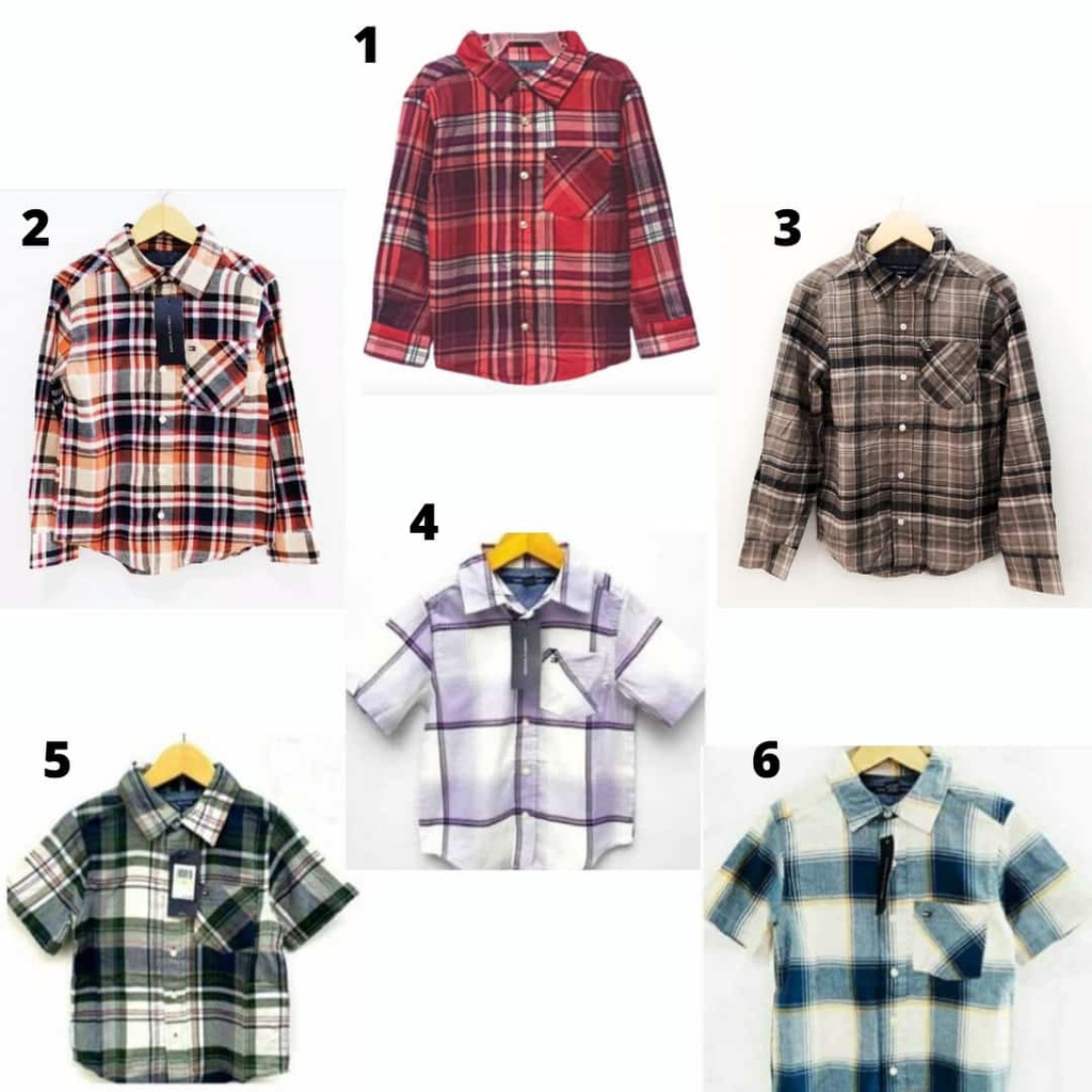 Kemeja Lengan Panjang Pendek Anak Laki Laki Tommy Hilfiger 2 4 5 6 7