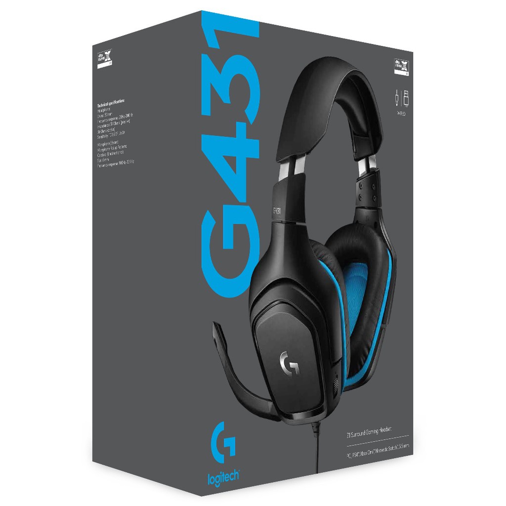 Headset Gaming Logitech G431 7.1 Surround Gaming