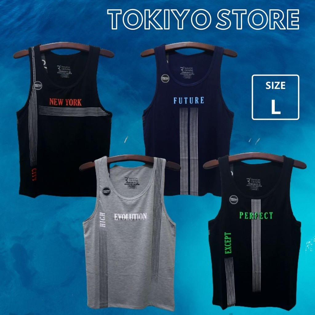 (COD) TOKIYOSTORE KAOS DALAM SINGLET PRIA DISTRO /KAOS SINGLET PRIA HITAM/KAOS DALAM PRIA