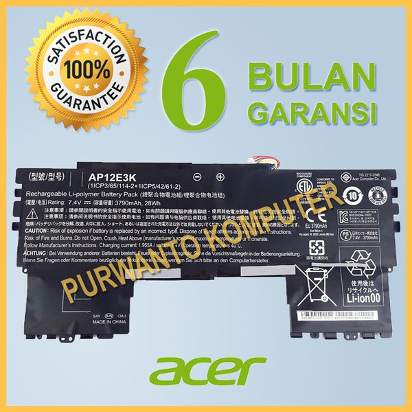 Original Baterai Batre Batrei Batrai Battery Laptop Notebook Acer Aspire S7 11 Aspire S7 Ultrabook I