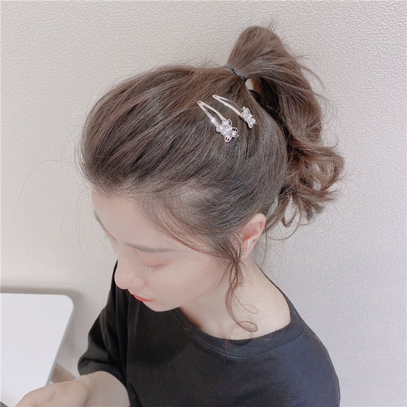 Hairpin One Word Clip Rhinestone BB Clip Korea Simple