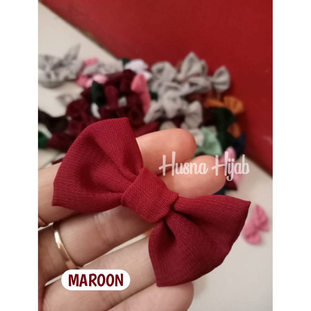 [HUSNA HIJAB] SOUVENIR Bros Pita Kecil Ecer Bahan Wolfis / Bros Pita-Maroon