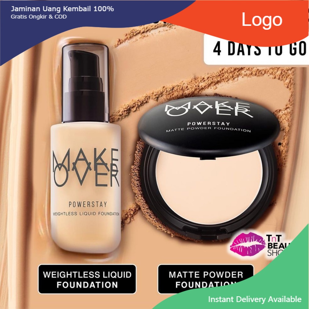 Make Over POWERSTAY SERIES Foundation - Bedak Padat | Make Over Matte Powder Foundation - Make Over 