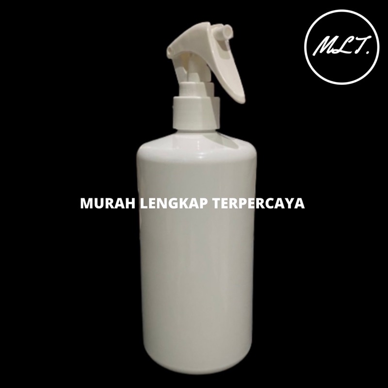 BOTOL SPRAY TRIGER 500 ML PUTIH GLOSSY FULL PUTIH / BOTOL 500ML SPRAY TRIGGER PUTIH GLOSSY