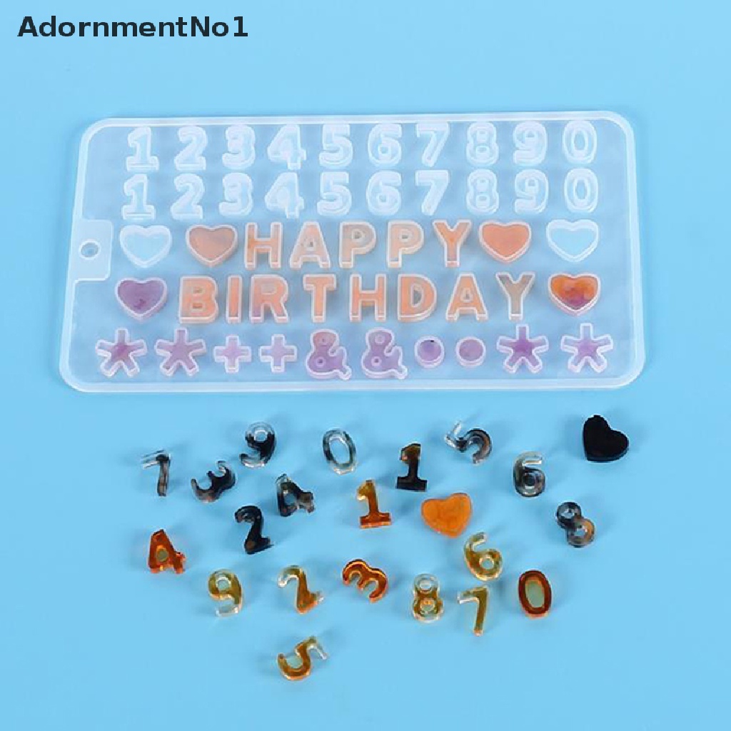 (AdornmentNo1) 1pc Cetakan Resin DIY Bentuk Huruf / Angka Bahan Silikon