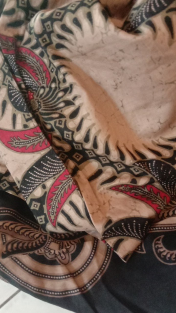 Murah Batik Kemeja Hem Pria Motif Kembang Gede Hitam Kemeja Seragam Pekalongan Alkhalis.