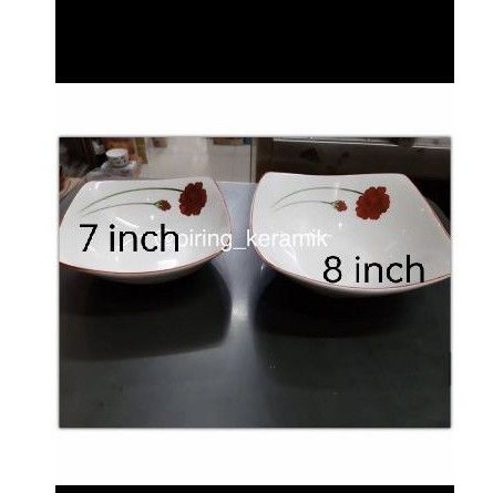 mangkok keramik segi lancip size 7 inch dan 8 inch ( per size, per lusin)
