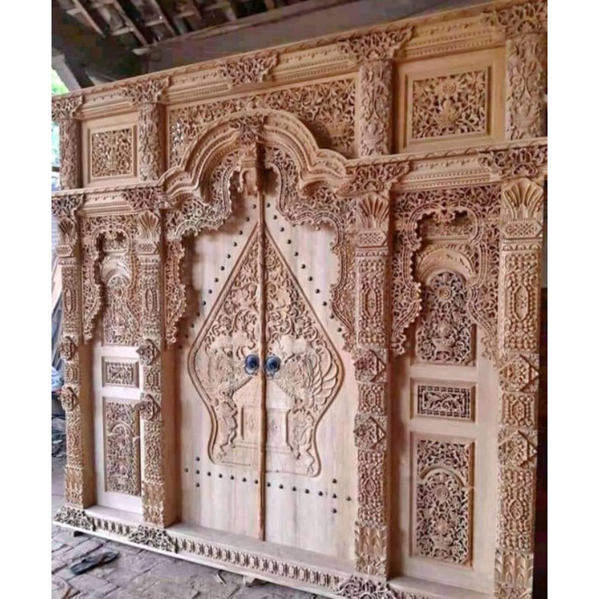 termurah pintu gebyok jati ukir jepara 300x270cm