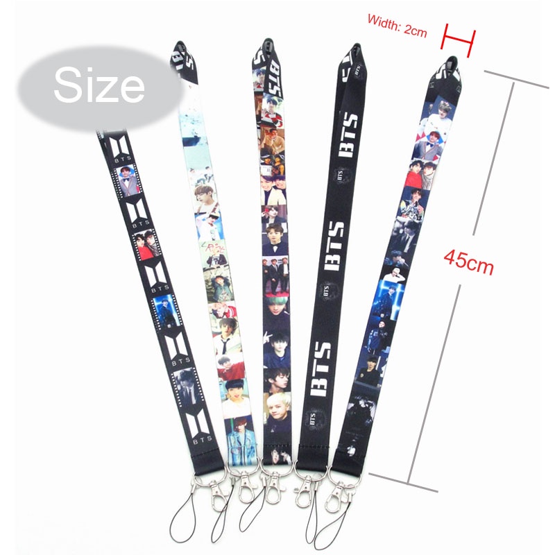 Daya Tahan BTS Tali Leher Anti Peluru Liga Junior Lanyard untuk Ponsel Case Sling Kartu ID Mahasiswa Pemegang Gantungan Kunci Anti-Drop Aksesoris