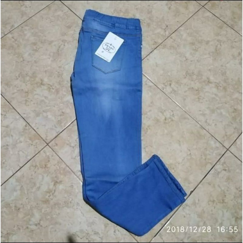 CELANA JENGGING JEANS WANITA PINGGANG KARET uk 27-34