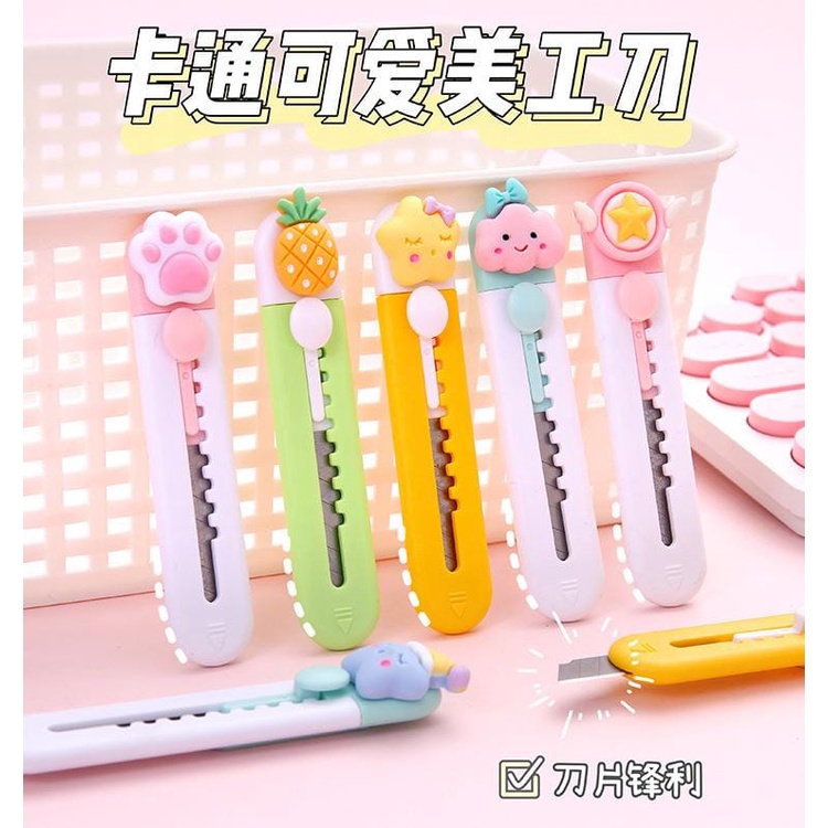 

PISAU MINI CUTTER AWAN / SILET KECIL / CUTTER LUCU PISAU PEMOTONG KERTAS DESAIN LUCU CLOUD PISO CUTER KECIL CAT PAW FRUIT BEAR SMALL PAPER CUTTER