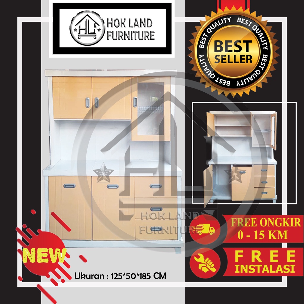 Lemari sayur 3 pintu lemari rak piring dapur minimalis / Lemari Sayur 3Pintu Kayu Multiplek / LS69