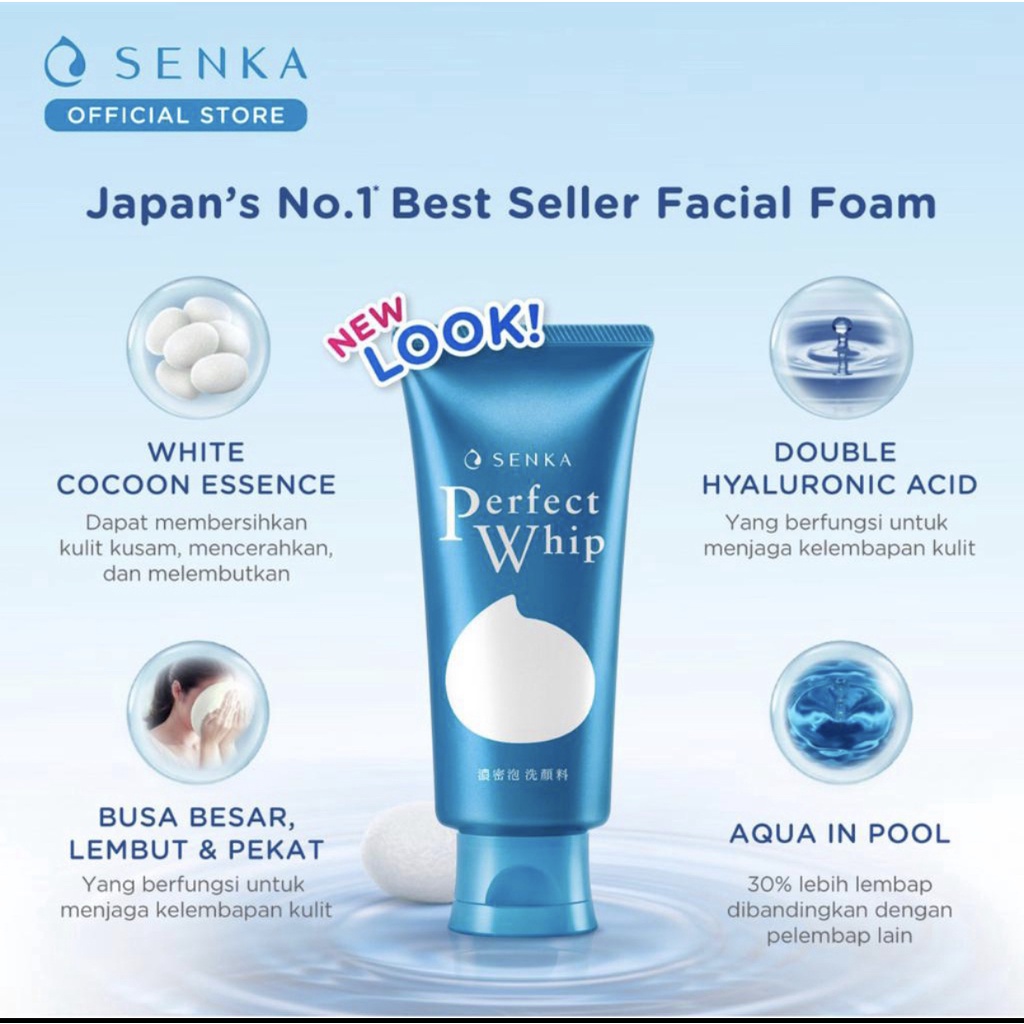 SENKA Perfect Whip Facial Foam From Japan Original 120g 50gr