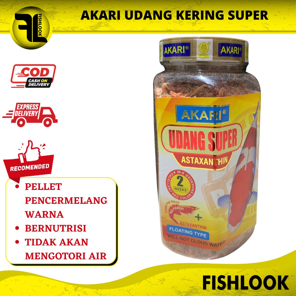 Akari Udang Kering Super Astaxanthin Pakan Ikan Makanan Ikan Hias 130g