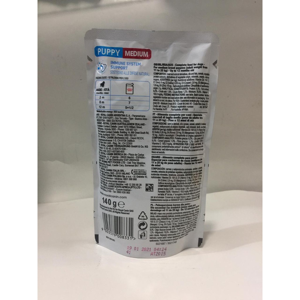 Royal Canin Pouch Medium Puppy  140gr Makanan Anjing  RC