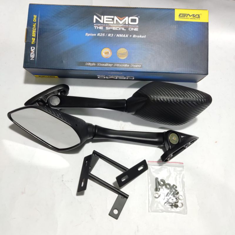 spion R25 Tangkai panjang NMAX carbon nemo