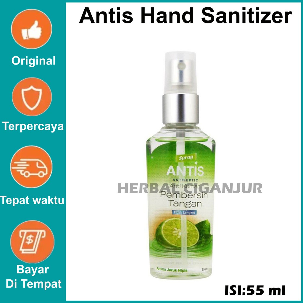 Paket 2 Botol Antis hand sanitizer Spray Jeruk Nipis 55 ml